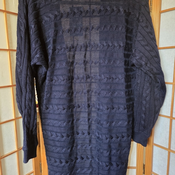 NWT RALPH LAUREN NAVY BLUE KNIT LONG NO BUTTONS COTTON MIX CARDIGAN SWEATER S/M - Picture 6 of 9